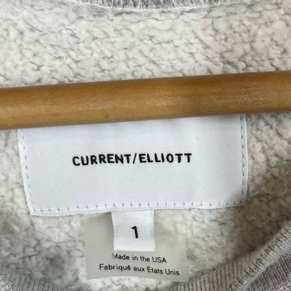 Current/Elliott Women’s The Dallas Sweatshirt Cropped Heather Gray size 4 small - Picture 7 of 8